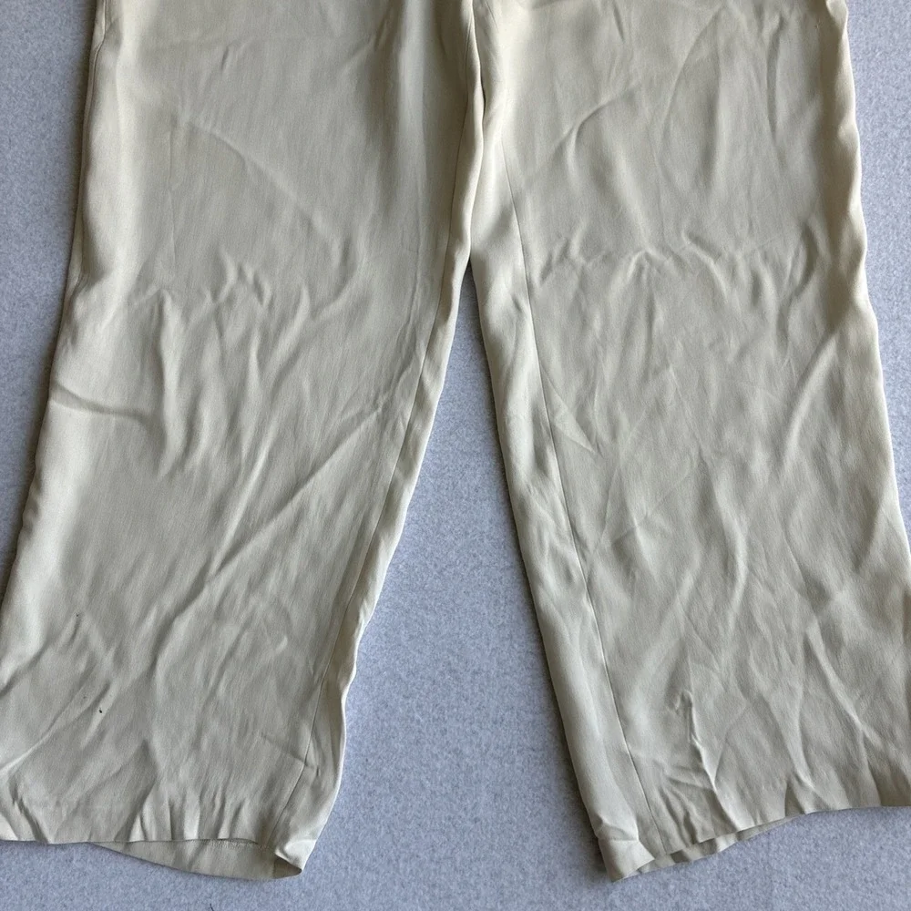 Eileen Fisher Silk Georgette Crepe Pants Womens XL Luxe Trouser Wide Leg *FLAW*